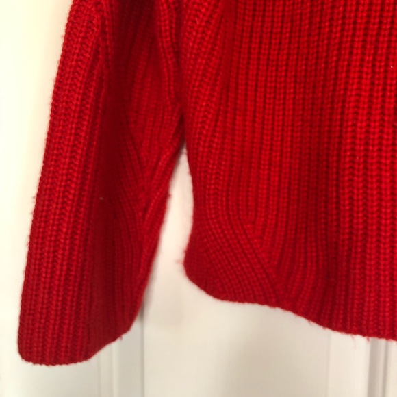 ASOS Red Knit Turtleneck Cozy Sweater Acrylic - Picture 2 of 9